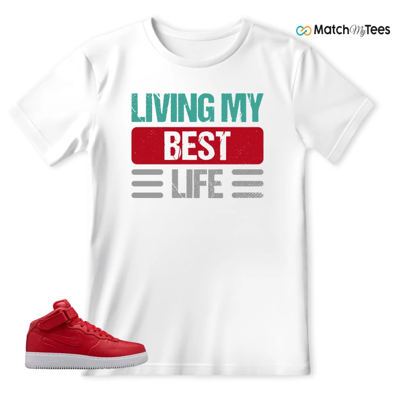 NIKE AIR FORCE 1 MID GYM RED LAB SNEAKER Matching Tees t-shirt