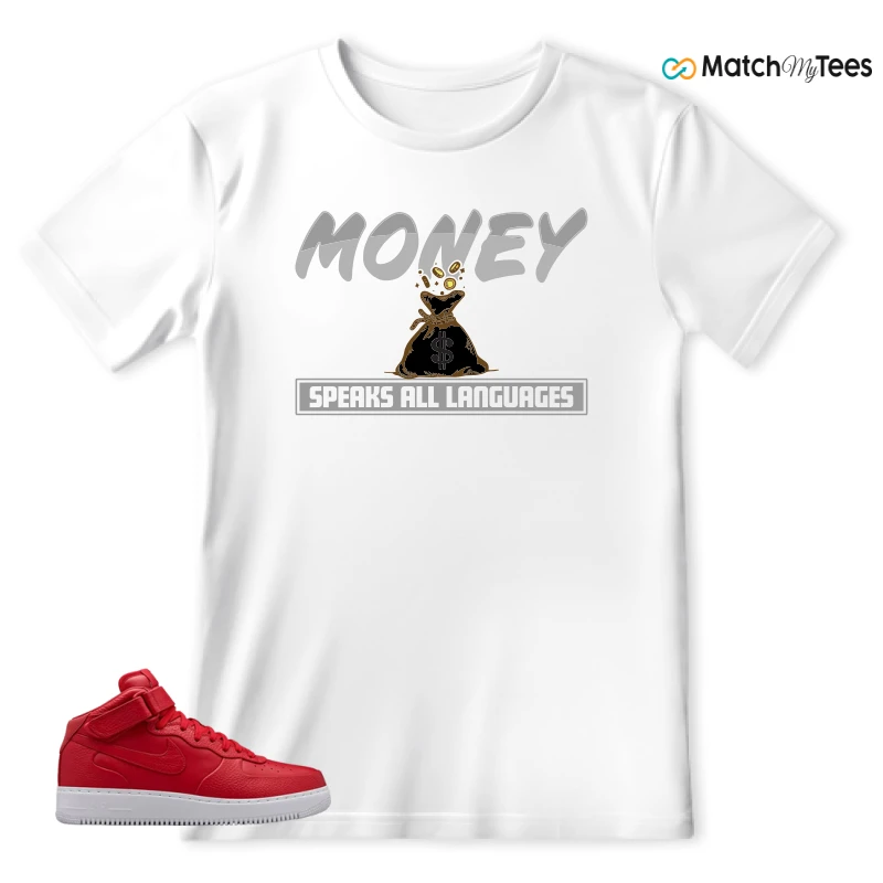 NIKE AIR FORCE 1 MID GYM RED LAB SNEAKER Matching Tees t-shirt