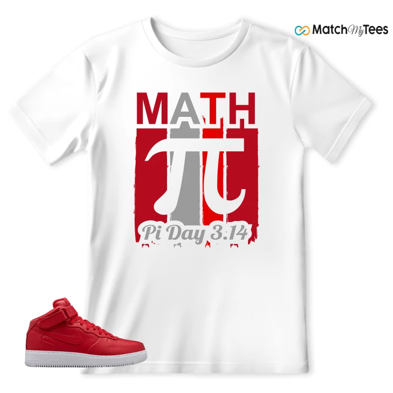 NIKE AIR FORCE 1 MID GYM RED LAB SNEAKER Matching Tees T-shirt for Men
