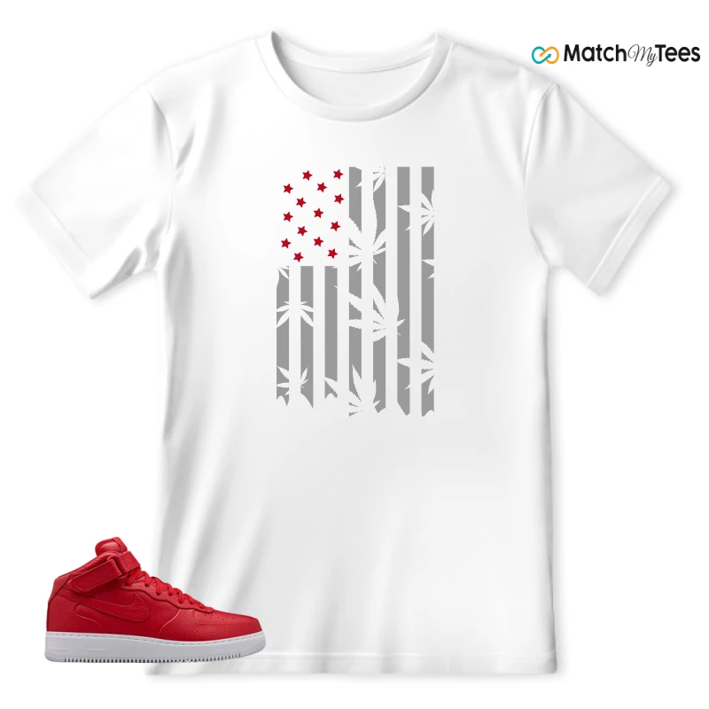 NIKE AIR FORCE 1 MID GYM RED LAB SNEAKER Matching Tees t-shirt