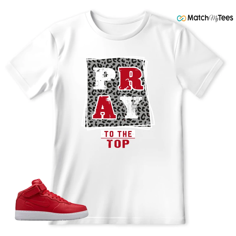 NIKE AIR FORCE 1 MID GYM RED LAB SNEAKER Matching Tees t-shirt
