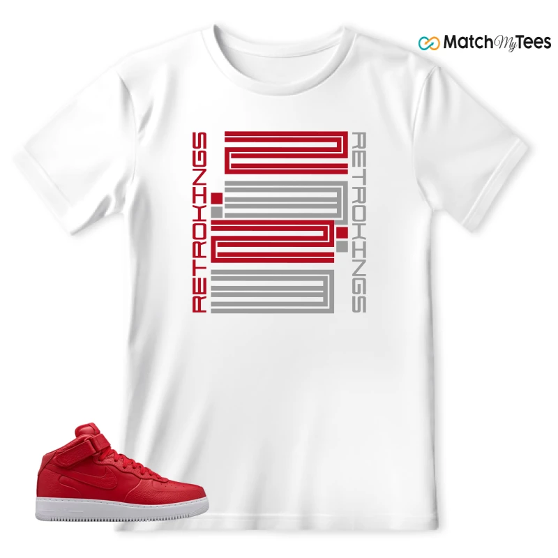 NIKE AIR FORCE 1 MID GYM RED LAB SNEAKER Matching Tees t-shirt
