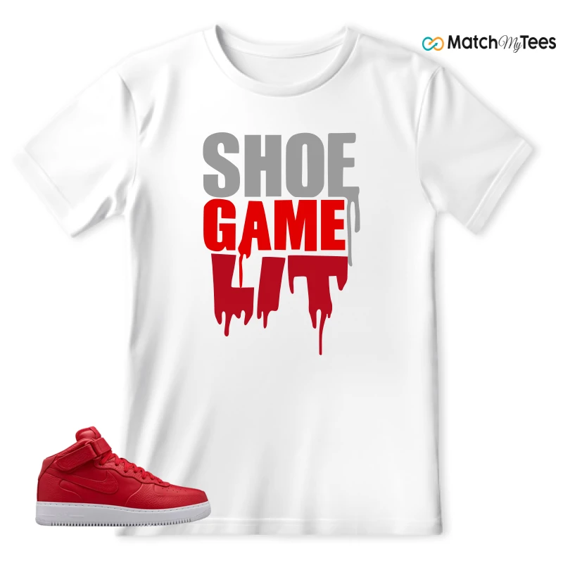 NIKE AIR FORCE 1 MID GYM RED LAB SNEAKER Matching Tees t-shirt