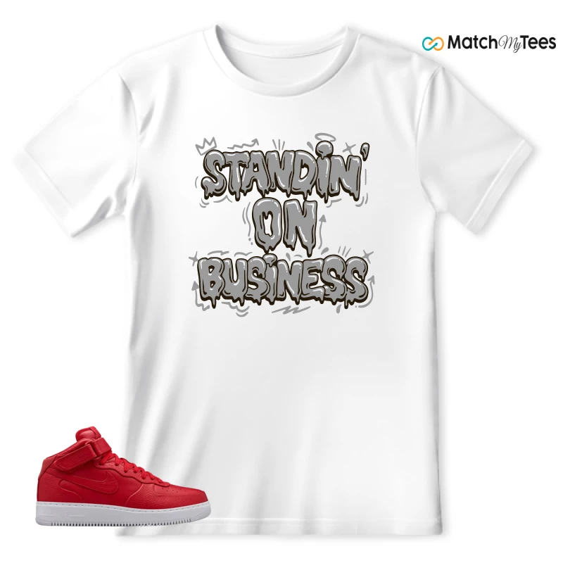 NIKE AIR FORCE 1 MID GYM RED LAB SNEAKER Matching Tees t-shirt