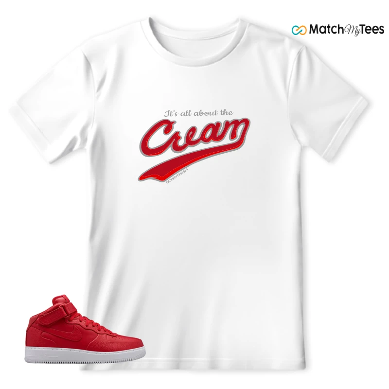 NIKE AIR FORCE 1 MID GYM RED LAB SNEAKER Matching Tees t-shirt