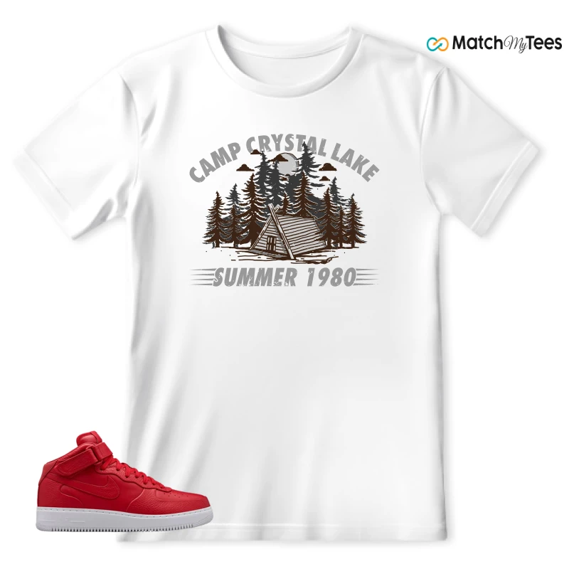 NIKE AIR FORCE 1 MID GYM RED LAB SNEAKER Matching Tees t-shirt