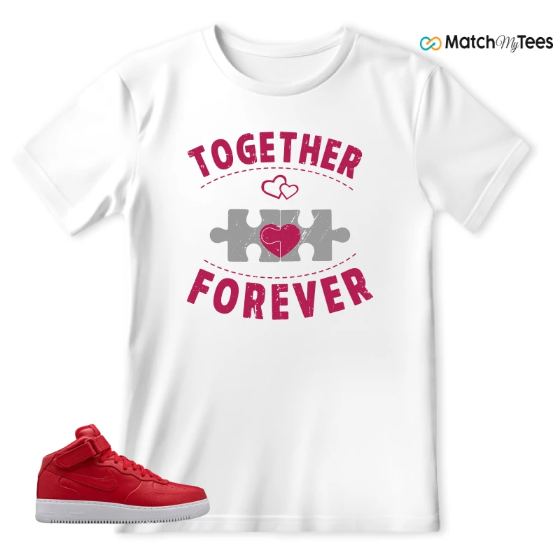NIKE AIR FORCE 1 MID GYM RED LAB SNEAKER Matching Tees t-shirt