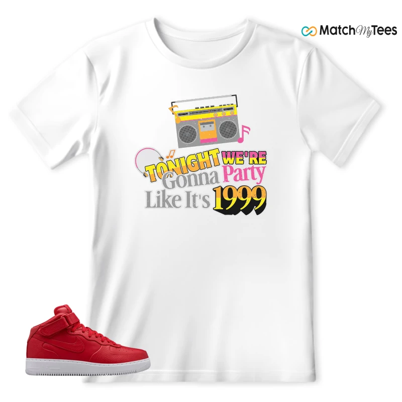 NIKE AIR FORCE 1 MID GYM RED LAB SNEAKER Matching Tees t-shirt