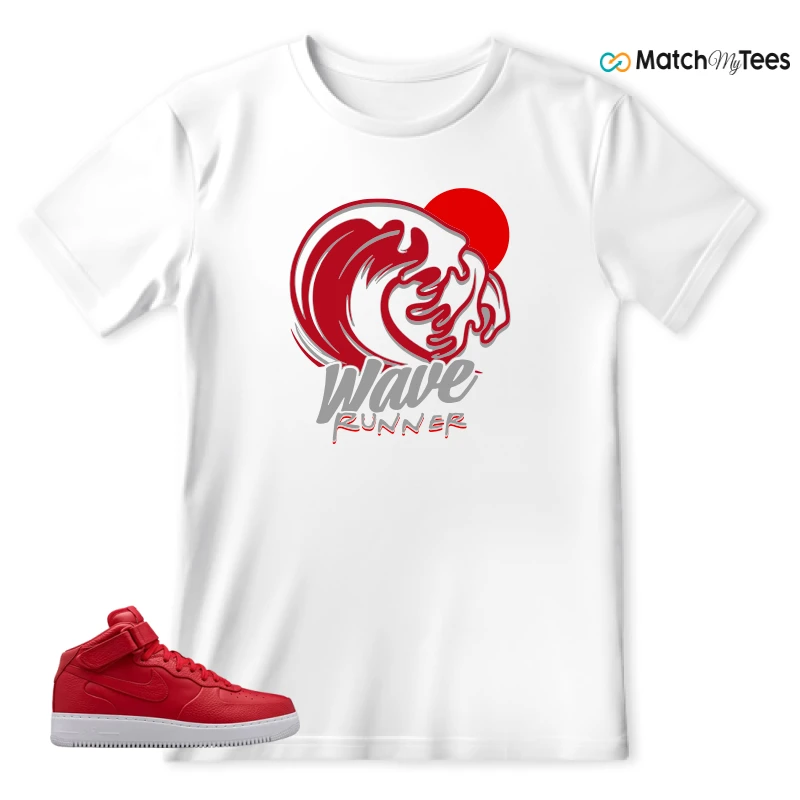 NIKE AIR FORCE 1 MID GYM RED LAB SNEAKER Matching Tees t-shirt