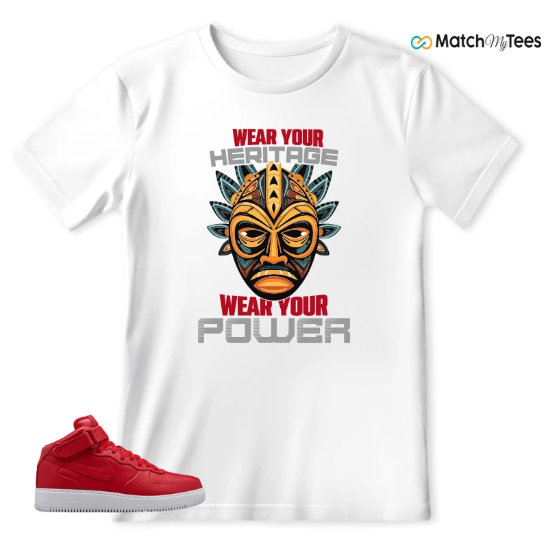 NIKE AIR FORCE 1 MID GYM RED LAB SNEAKER Matching Tees t-shirt