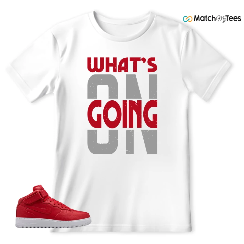 NIKE AIR FORCE 1 MID GYM RED LAB SNEAKER Matching Tees t-shirt
