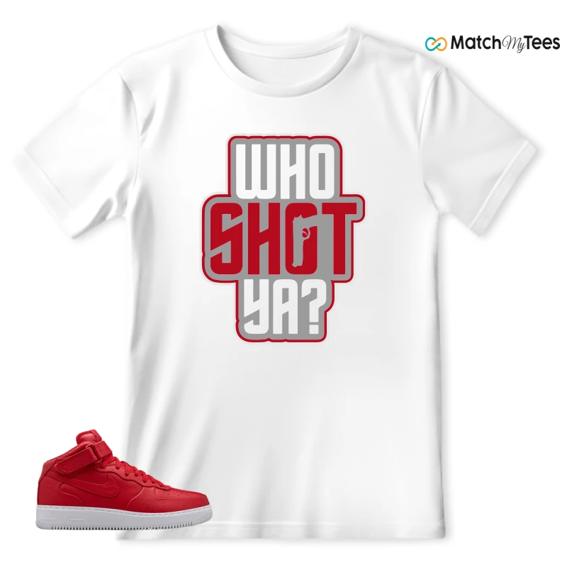 NIKE AIR FORCE 1 MID GYM RED LAB SNEAKER Matching Tees t-shirt