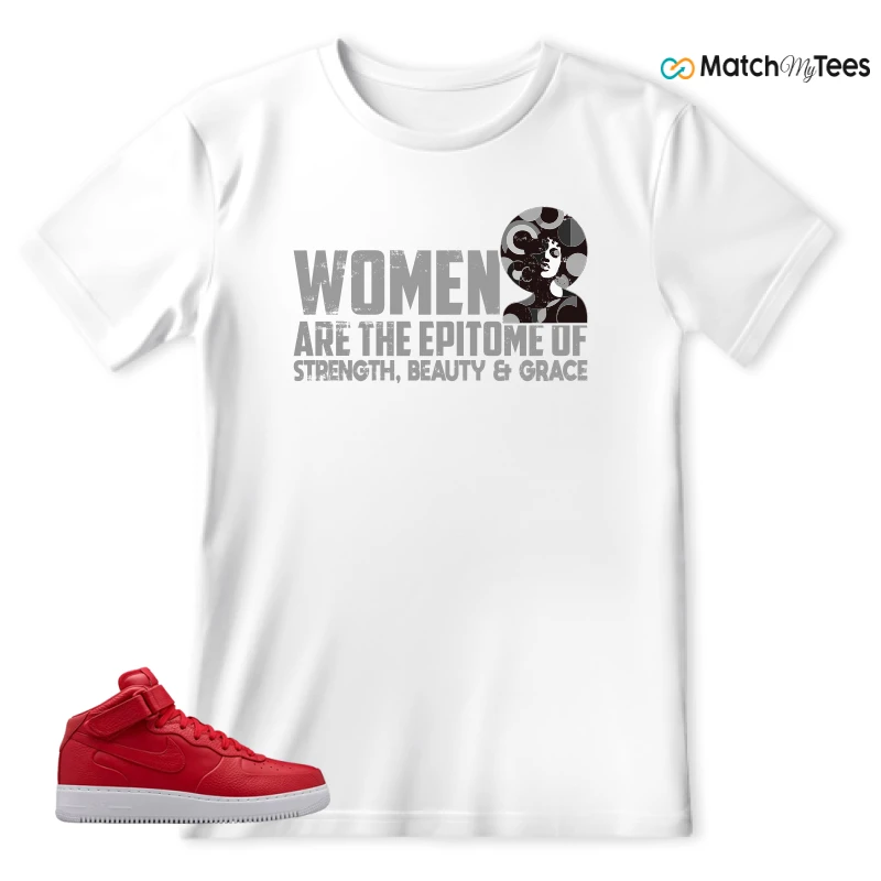 NIKE AIR FORCE 1 MID GYM RED LAB SNEAKER Matching Tees t-shirt