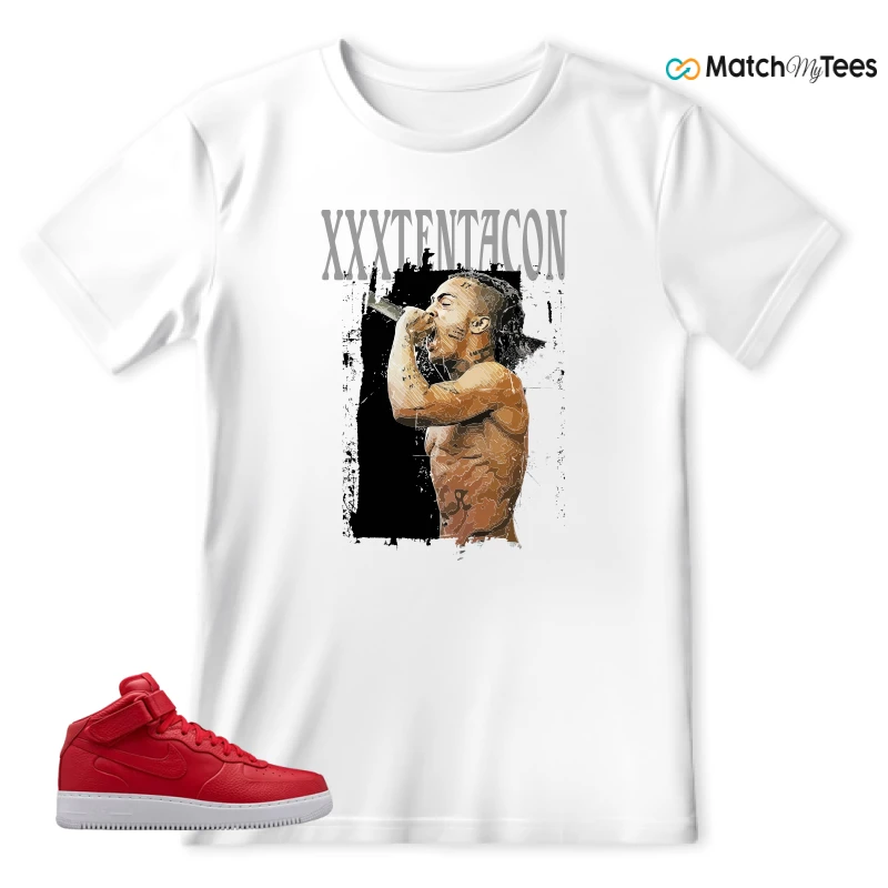 NIKE AIR FORCE 1 MID GYM RED LAB SNEAKER Matching Tees t-shirt