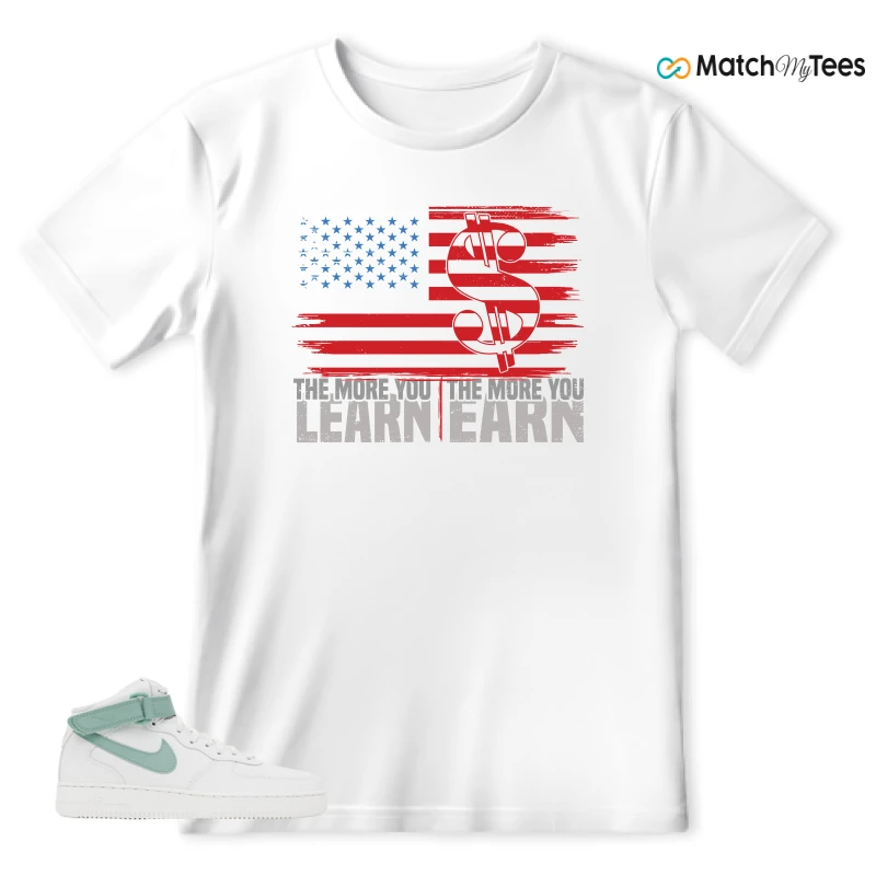 NIKE AIR FORCE 1 MID SEAFOAM GREEN SNEAKER Matching Tees t-shirt