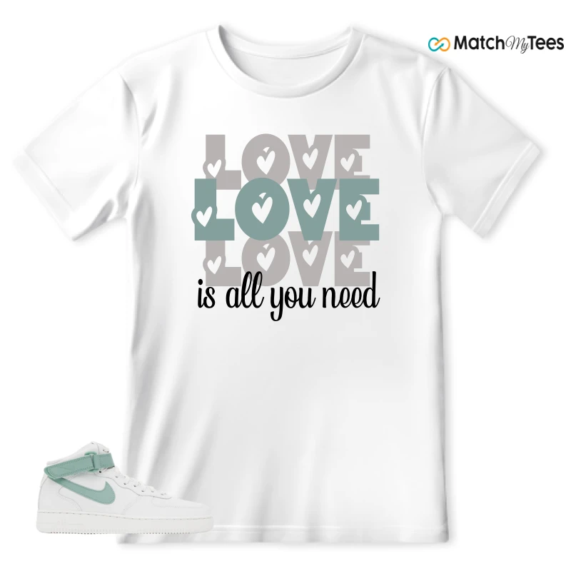 NIKE AIR FORCE 1 MID SEAFOAM GREEN SNEAKER Matching Tees T-shirt for Men