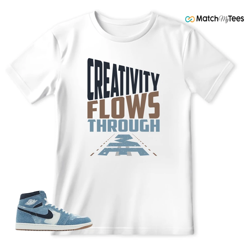 NIKE AIR JORDAN 1 HIGH DENIM SNEAKER Matching Tees t-shirt