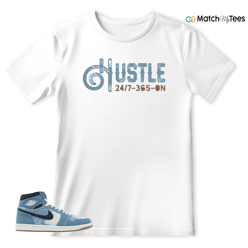 NIKE AIR JORDAN 1 HIGH DENIM SNEAKER Matching Tees t-shirt