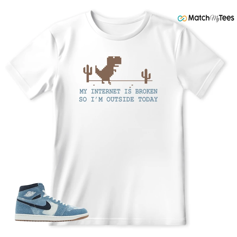 NIKE AIR JORDAN 1 HIGH DENIM SNEAKER Matching Tees T-shirt for Men