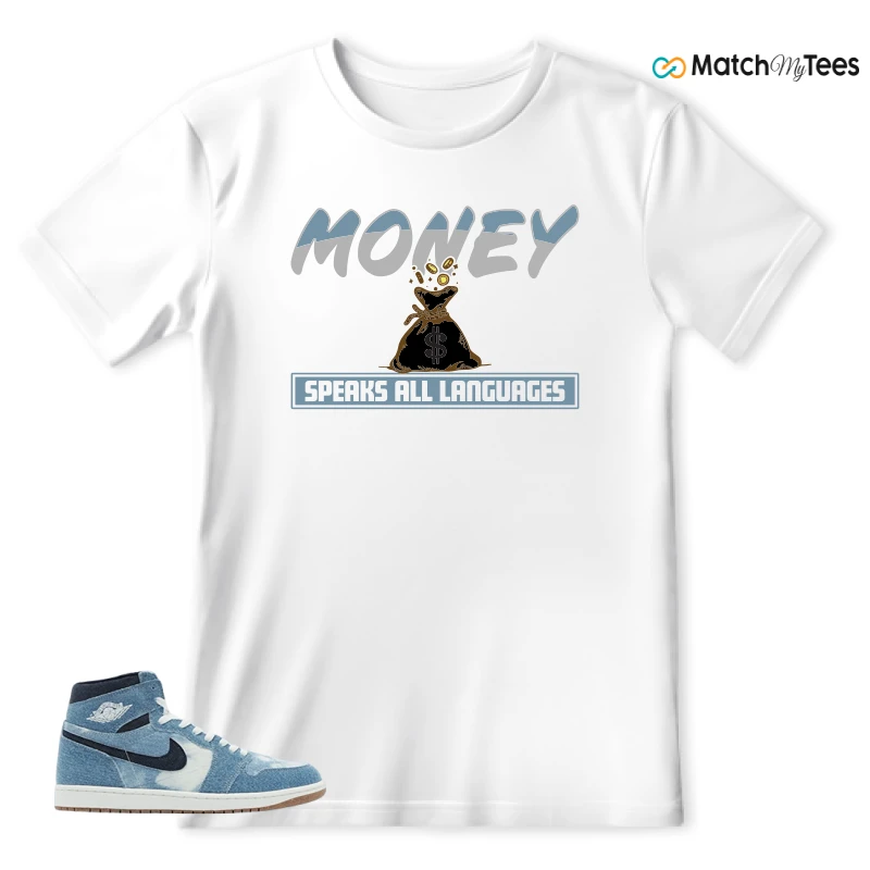 NIKE AIR JORDAN 1 HIGH DENIM SNEAKER Matching Tees t-shirt