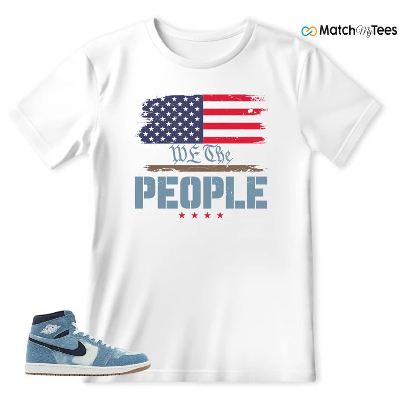 NIKE AIR JORDAN 1 HIGH DENIM SNEAKER Matching Tees t-shirt