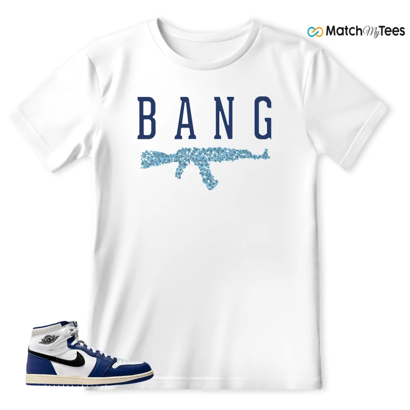 NIKE AIR JORDAN 1 HIGH OG DEEP ROYAL BLUE SNEAKER Matching Tees t-shirt