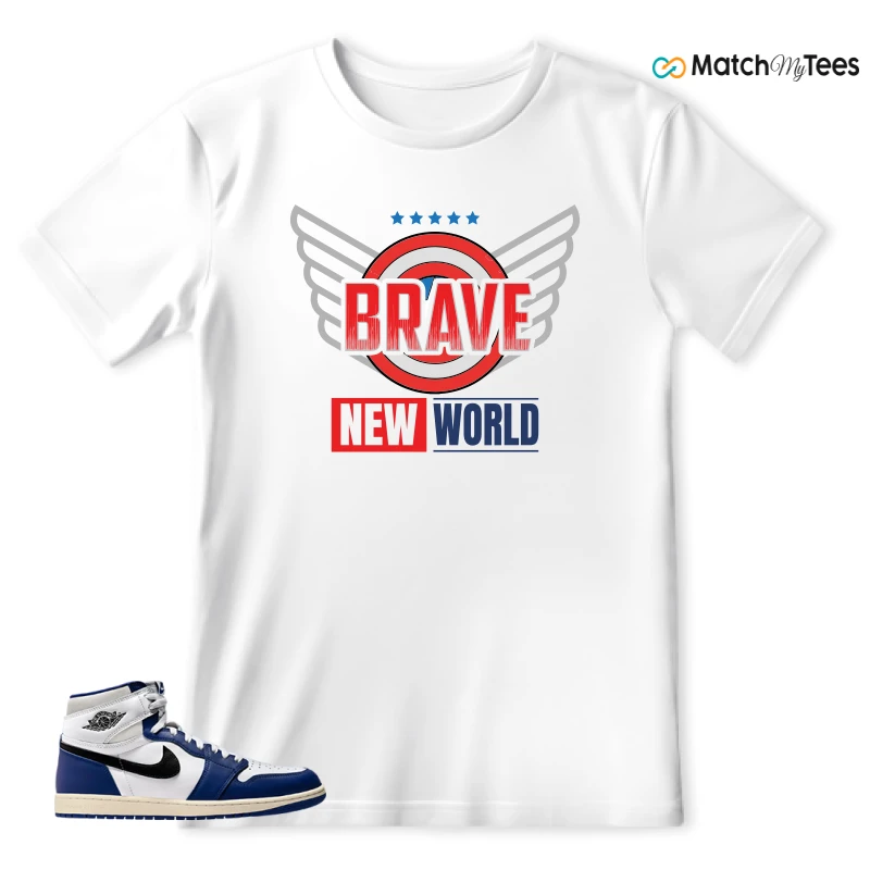 NIKE AIR JORDAN 1 HIGH OG DEEP ROYAL BLUE SNEAKER Matching Tees t-shirt