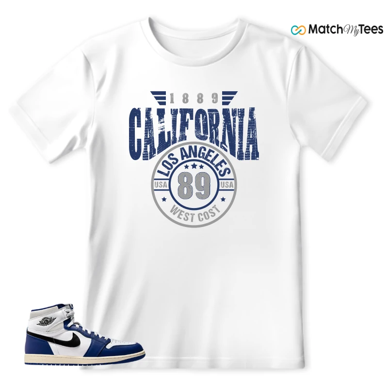 NIKE AIR JORDAN 1 HIGH OG DEEP ROYAL BLUE SNEAKER Matching Tees t-shirt
