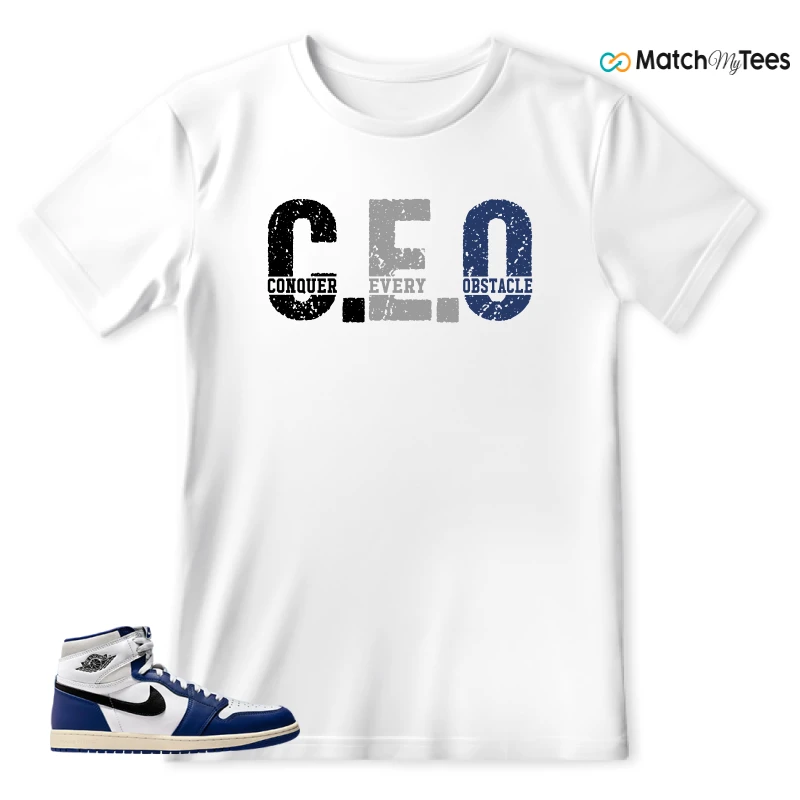 NIKE AIR JORDAN 1 HIGH OG DEEP ROYAL BLUE SNEAKER Matching Tees t-shirt