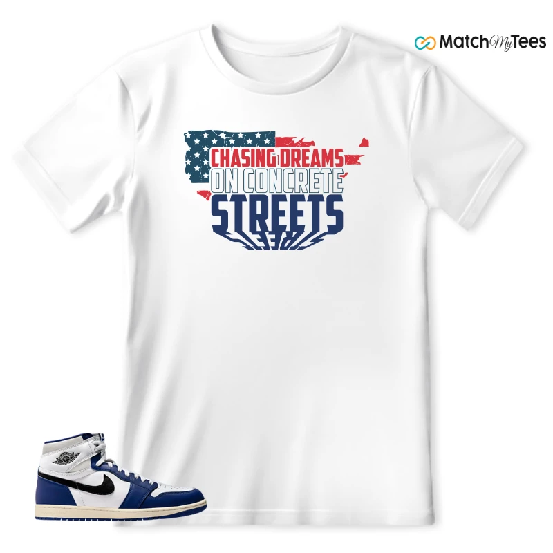 NIKE AIR JORDAN 1 HIGH OG DEEP ROYAL BLUE SNEAKER Matching Tees t-shirt