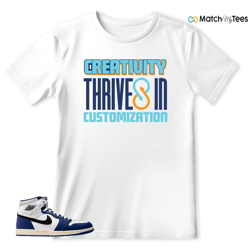 NIKE AIR JORDAN 1 HIGH OG DEEP ROYAL BLUE SNEAKER Matching Tees t-shirt