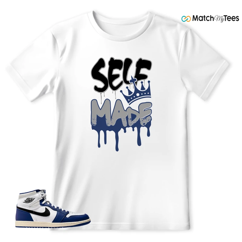 NIKE AIR JORDAN 1 HIGH OG DEEP ROYAL BLUE SNEAKER Matching Tees t-shirt