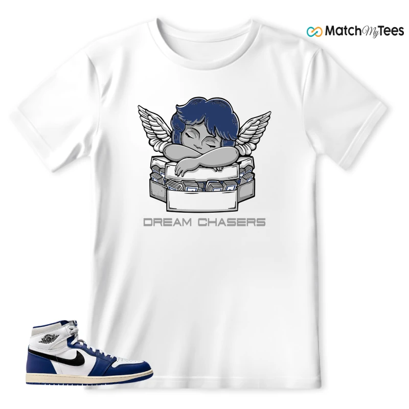 NIKE AIR JORDAN 1 HIGH OG DEEP ROYAL BLUE SNEAKER Matching Tees t-shirt