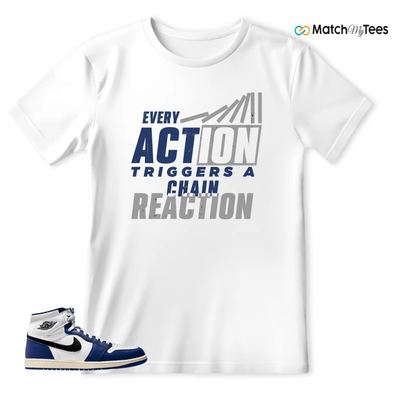 NIKE AIR JORDAN 1 HIGH OG DEEP ROYAL BLUE SNEAKER Matching Tees t-shirt