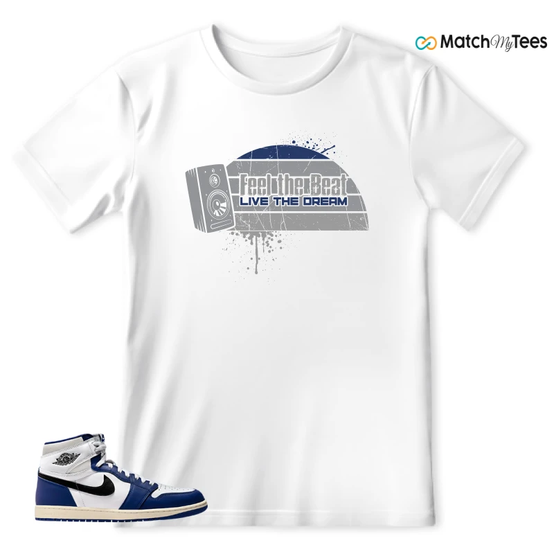 NIKE AIR JORDAN 1 HIGH OG DEEP ROYAL BLUE SNEAKER Matching Tees t-shirt