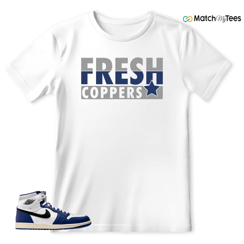 NIKE AIR JORDAN 1 HIGH OG DEEP ROYAL BLUE SNEAKER Matching Tees t-shirt