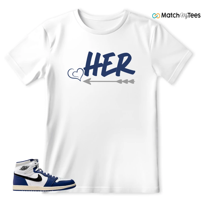 NIKE AIR JORDAN 1 HIGH OG DEEP ROYAL BLUE SNEAKER Matching Tees t-shirt