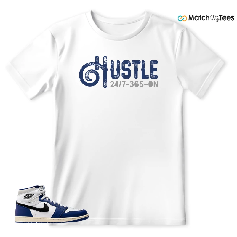NIKE AIR JORDAN 1 HIGH OG DEEP ROYAL BLUE SNEAKER Matching Tees T-shirt for Men
