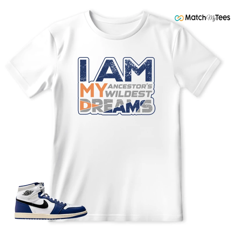 NIKE AIR JORDAN 1 HIGH OG DEEP ROYAL BLUE SNEAKER Matching Tees t-shirt