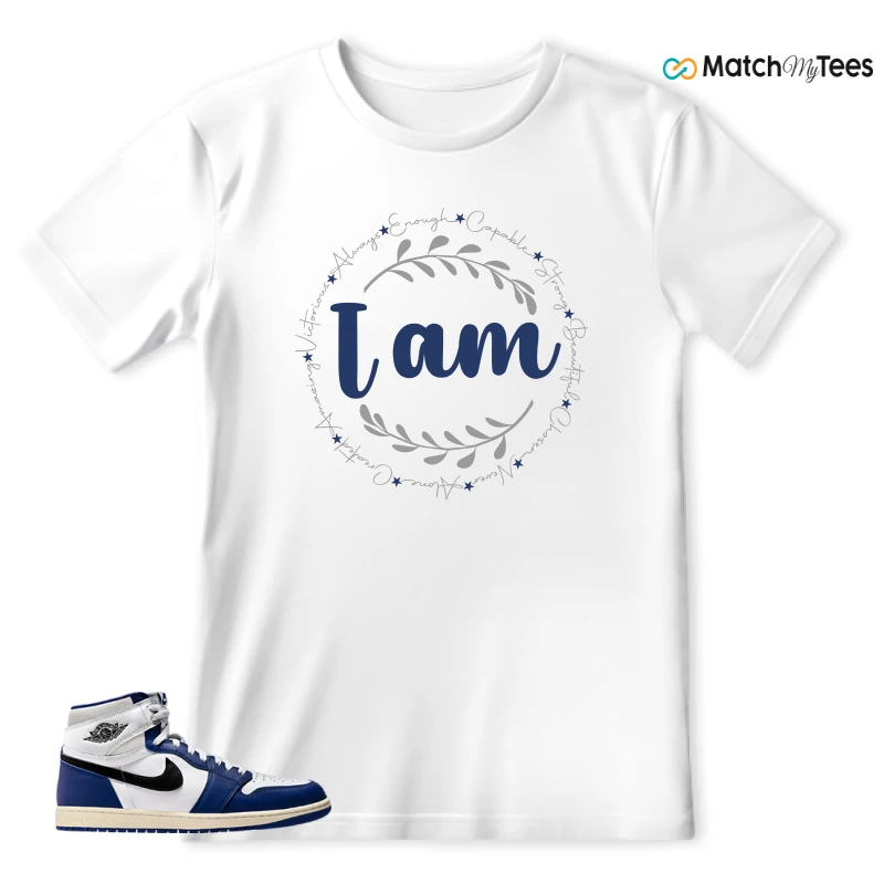 NIKE AIR JORDAN 1 HIGH OG DEEP ROYAL BLUE SNEAKER Matching Tees T-shirt for Men