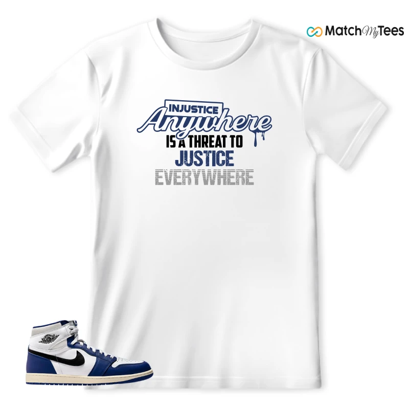 NIKE AIR JORDAN 1 HIGH OG DEEP ROYAL BLUE SNEAKER Matching Tees t-shirt