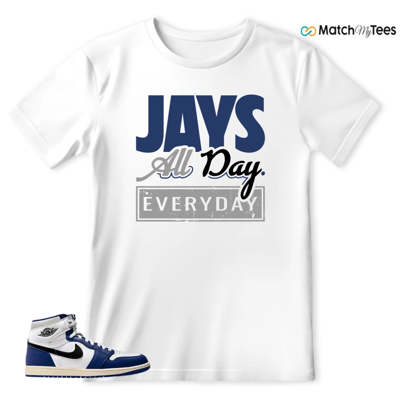 NIKE AIR JORDAN 1 HIGH OG DEEP ROYAL BLUE SNEAKER Matching Tees t-shirt