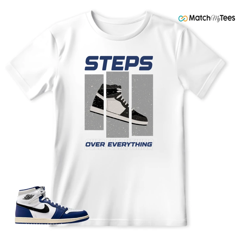 NIKE AIR JORDAN 1 HIGH OG DEEP ROYAL BLUE SNEAKER Matching Tees t-shirt