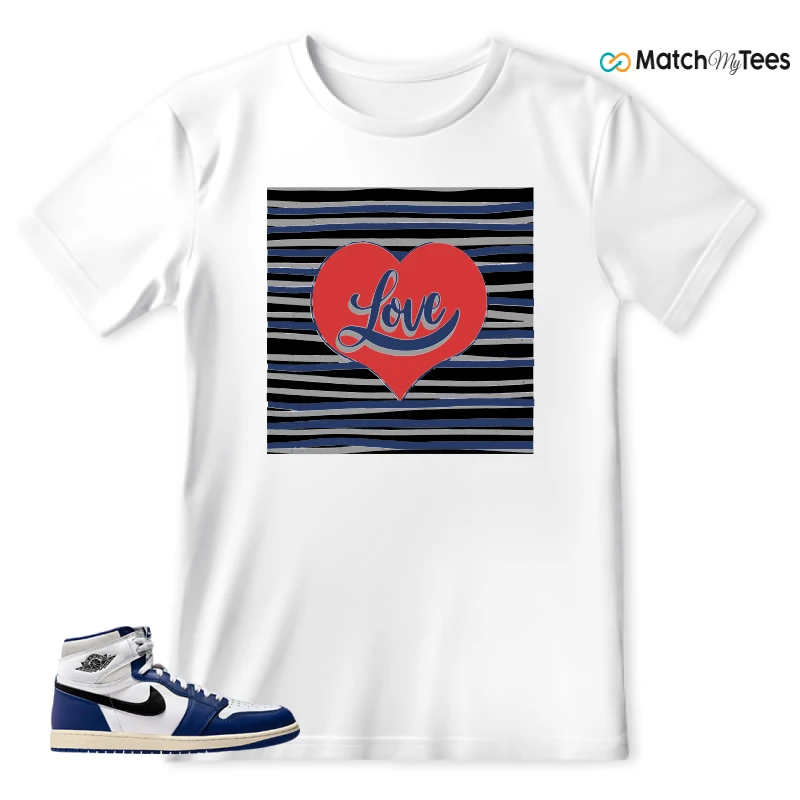 NIKE AIR JORDAN 1 HIGH OG DEEP ROYAL BLUE SNEAKER Matching Tees t-shirt