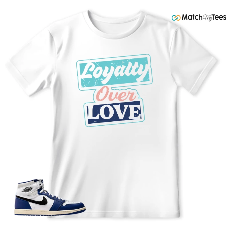 NIKE AIR JORDAN 1 HIGH OG DEEP ROYAL BLUE SNEAKER Matching Tees t-shirt
