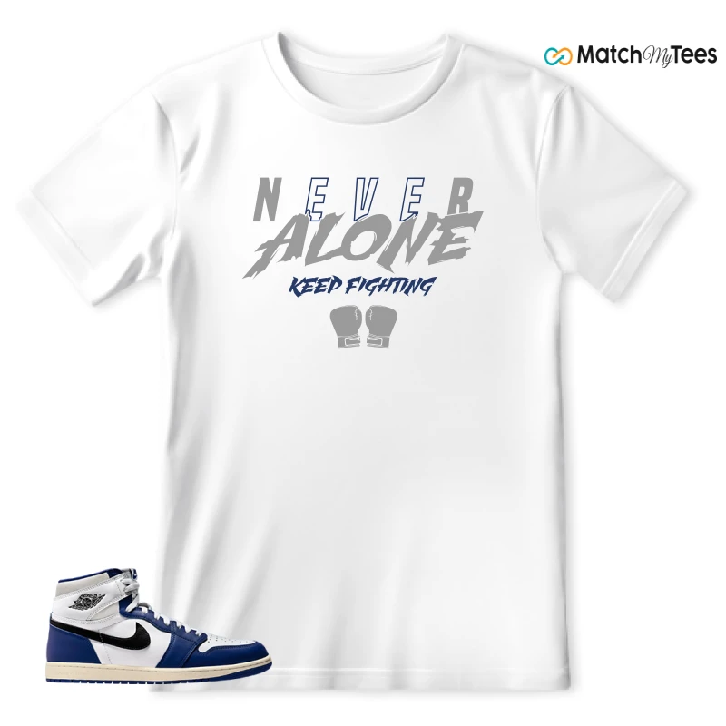 NIKE AIR JORDAN 1 HIGH OG DEEP ROYAL BLUE SNEAKER Matching Tees T-shirt for Men