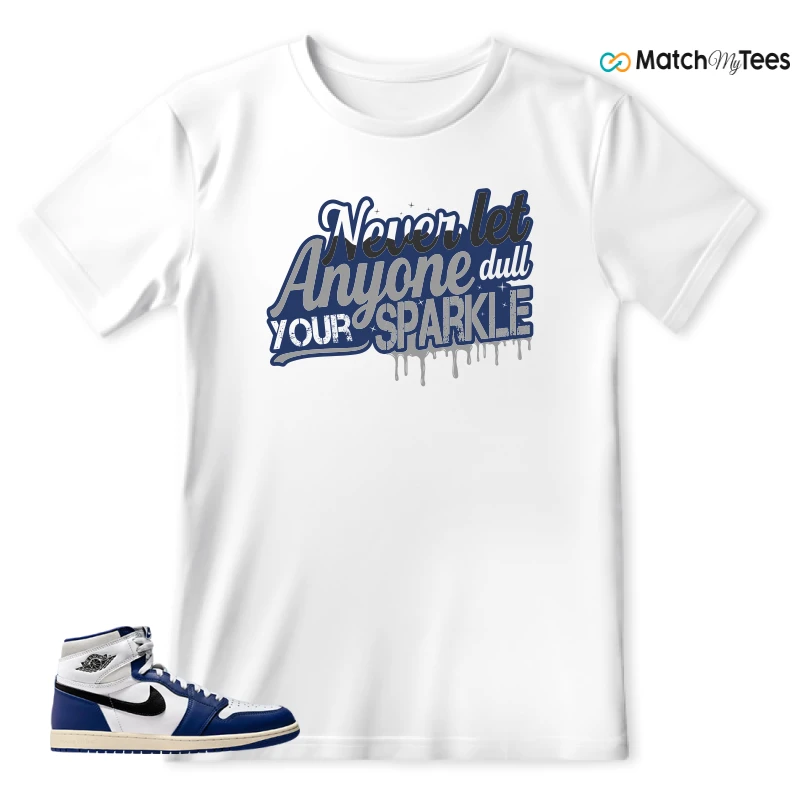 NIKE AIR JORDAN 1 HIGH OG DEEP ROYAL BLUE SNEAKER Matching Tees t-shirt