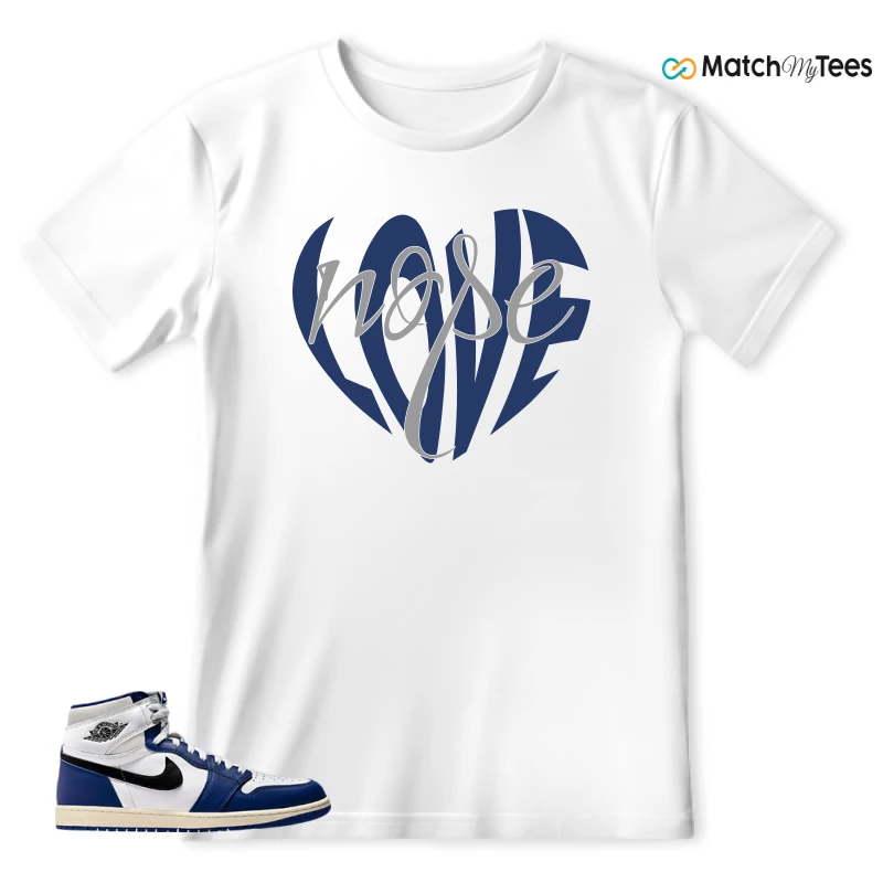 NIKE AIR JORDAN 1 HIGH OG DEEP ROYAL BLUE SNEAKER Matching Tees t-shirt