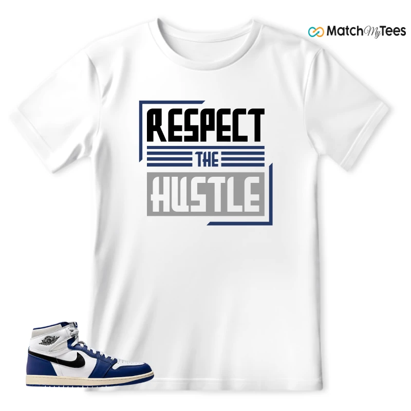 NIKE AIR JORDAN 1 HIGH OG DEEP ROYAL BLUE SNEAKER Matching Tees t-shirt