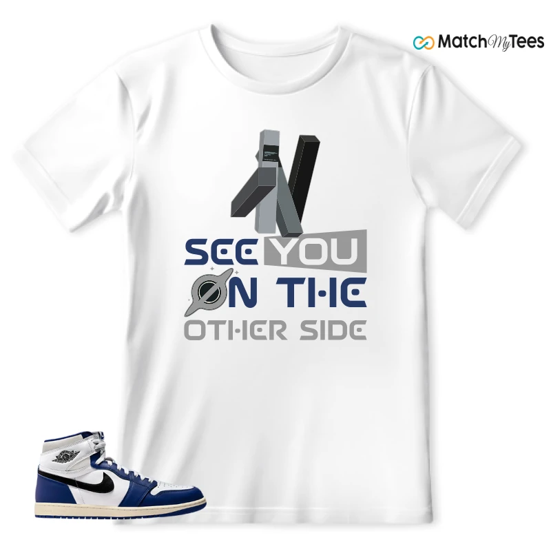 NIKE AIR JORDAN 1 HIGH OG DEEP ROYAL BLUE SNEAKER Matching Tees t-shirt